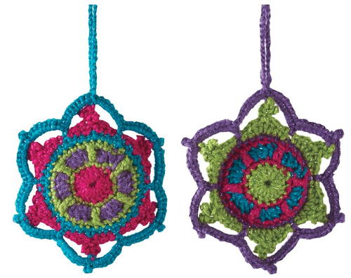 Jewel Tone Snowflake Free Crochet Pattern