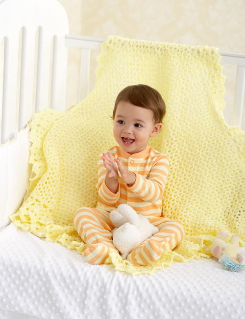 Lace Border Baby Blanket Free Crochet Pattern