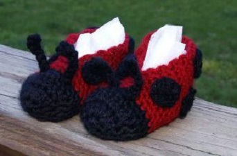 Ladybug Slippers Free Crochet Pattern