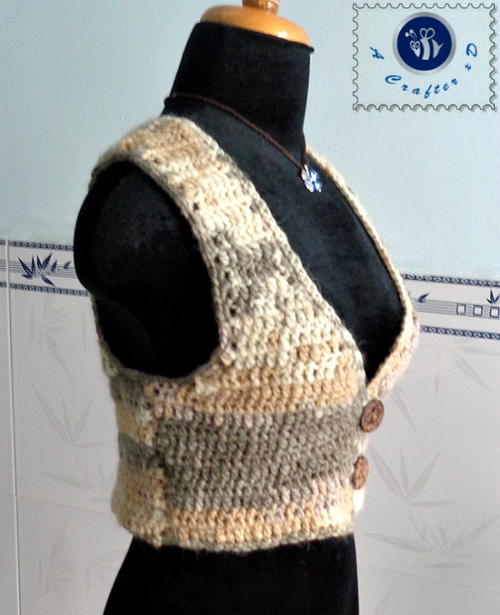Latte Short Vest Free Crochet Pattern