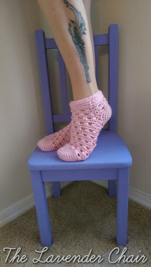 Lazy Daisy Sock Free Crochet Pattern