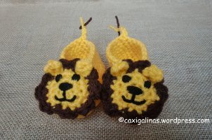 Lion Baby Booties Free Crochet Pattern