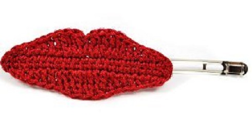 Lips Hair Clip Free Crochet Pattern