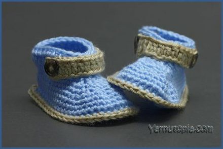 Little Gentleman Baby Booties Free Crochet Pattern