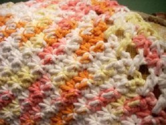 Little Starburst Dishcloth Free Crochet Pattern