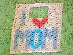 Love Mom Bib Free Crochet Pattern