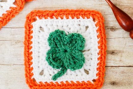 Lucky Clover Afghan Square Free Crochet Pattern