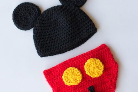 Mickey Mouse Inspired Hat & Diaper Cover Free Crochet Patterns
