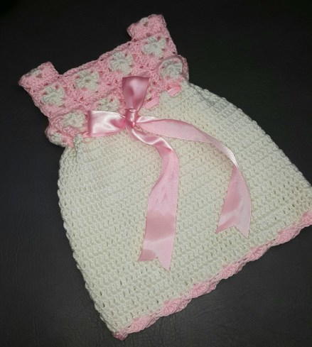 Mini Granny Square Baby Dress Free Crochet Pattern