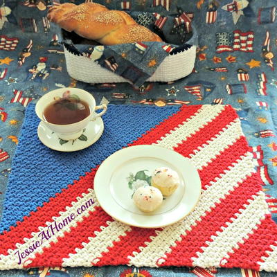 Patriotic Placemat Free Crochet Pattern