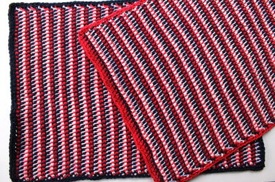 Patriotic Tunisian Placemats Free Crochet Pattern