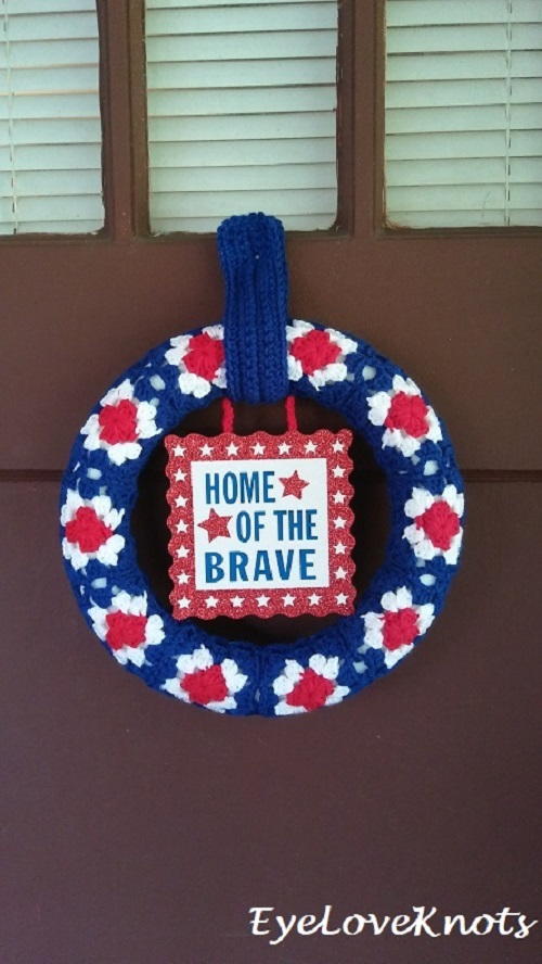 Patriotic Wreath Free Crochet Pattern