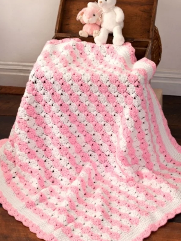 Peppermint Puff Baby Blanket Free Crochet Pattern