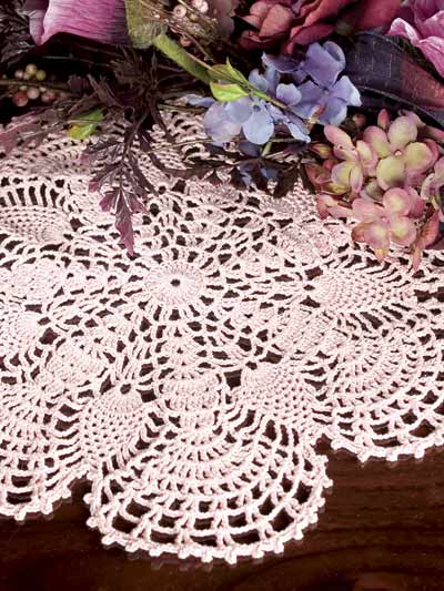 Pineapple Fans Doily Free Crochet Pattern