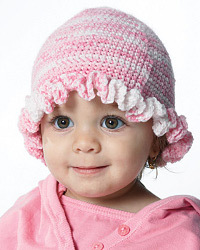 Pink Ruffle Hat Free Crochet Pattern