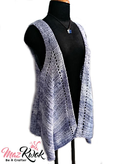 Pointed Hem Vest Free Crochet Pattern