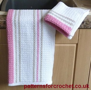 Pretty Tea Towel Set Free Crochet Pattern