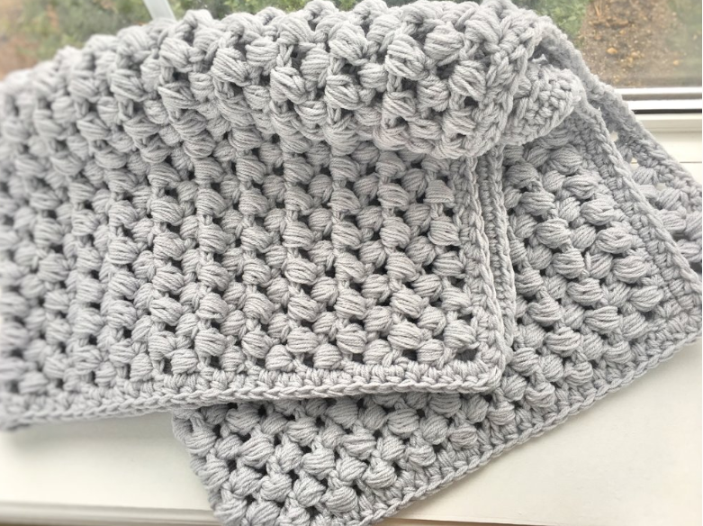 Puff Stitch Baby Blanket Free Crochet Pattern