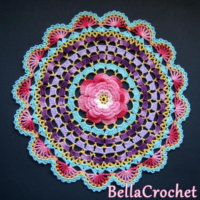Radiant Rose Mandala Doily Free Crochet Pattern