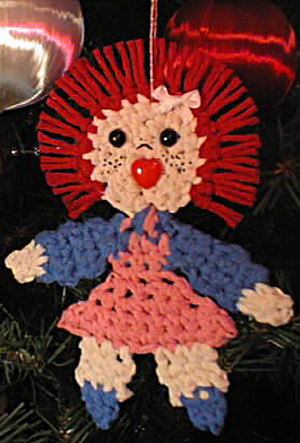 Rag Girl Ornament Free Crochet Pattern