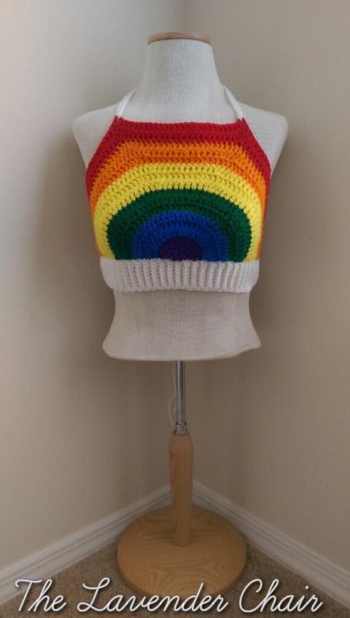 Rainbow Crop Top Free Crochet Pattern
