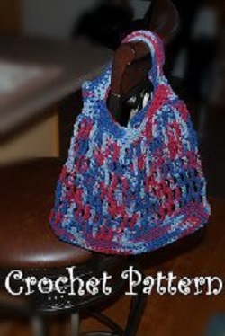 Red White Blue Shopping Bag Free Crochet Pattern