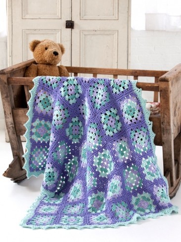 Rockabye Baby Granny Square Blanket Free Crochet Pattern