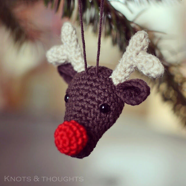 Rudolph Christmas Ornament Free Crochet Pattern