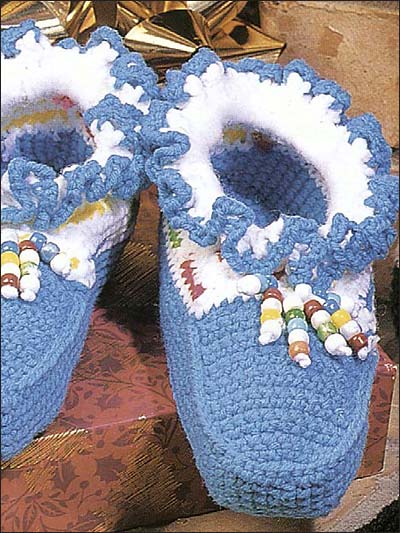 Ruffled Moccasins Free Crochet Pattern