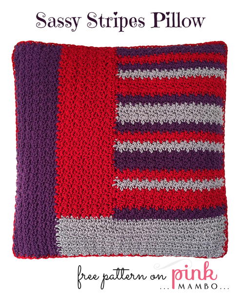 Sassy Stripes Pillow Free Crochet Pattern