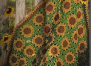 Sassy Sunflower Afghan Free Crochet Pattern