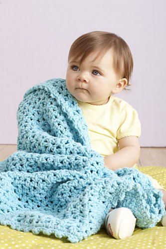 Sea Blue Baby Afghan Free Crochet Pattern