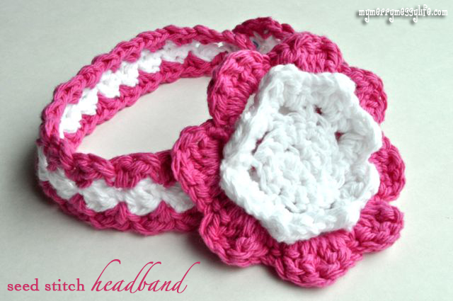 Seed Stitch Baby Headband Free Crochet Pattern