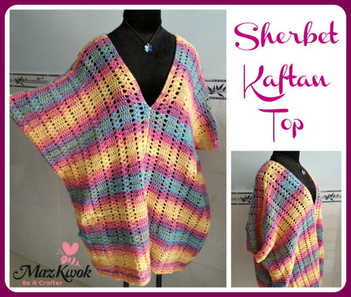 Sherbet Kaftan Top Free Crochet Pattern