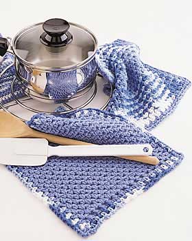 Simple Border Pot Holder & Dishcloth Free Crochet Patterns