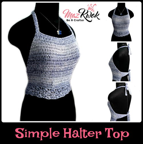 Simple Halter Top Free Crochet Pattern