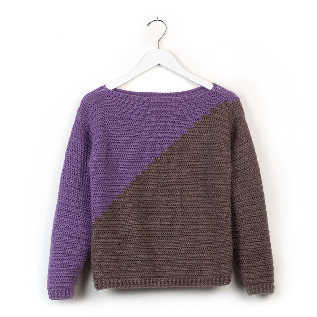 Slanted Sweater Design Free Crochet Pattern