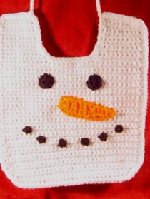 Snowman Baby Bib Free Crochet Pattern