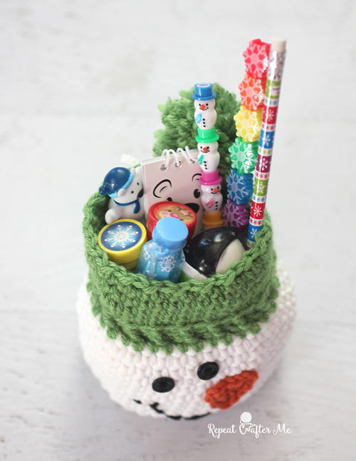 Snowman Gift Sack Free Crochet Pattern