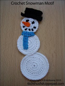 Snowman Motif Free Crochet Pattern