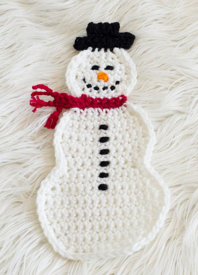 Snowman Pot Holder Free Crochet Pattern