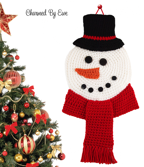 Snowman Wall Hanging Free Crochet Pattern