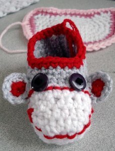 Sock Monkey Booties Free Crochet Pattern