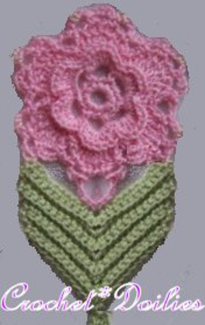 Spring Flower with Leaves Free Crochet Pattern