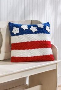 Stars and Stripes Pillow Free Crochet Pattern