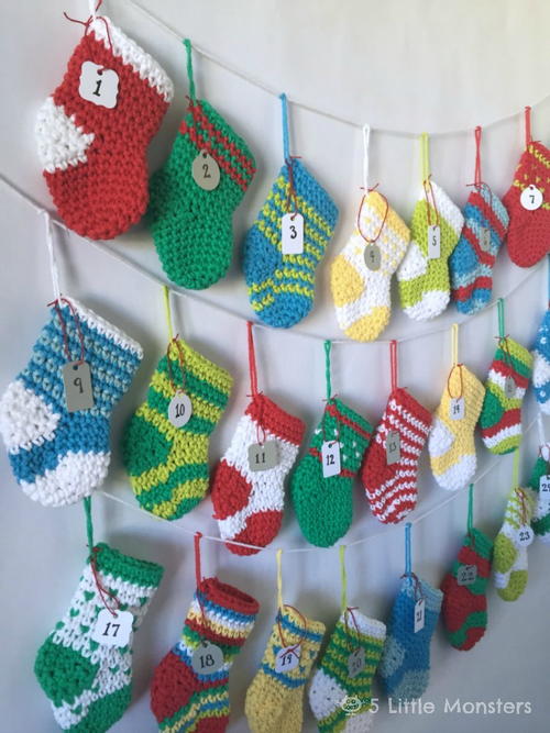 Stocking Advent Calendar Free Crochet Pattern