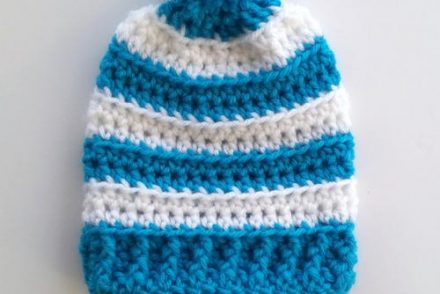 Stripey Baby Beanie Free Crochet Pattern