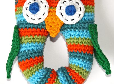 Stripey Owl Baby Rattle Free Crochet Pattern