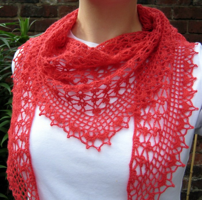 Summer Sprigs Lace Scarf Free Crochet Pattern