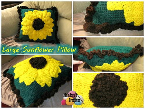 Sunflower Pillow Free Crochet Pattern